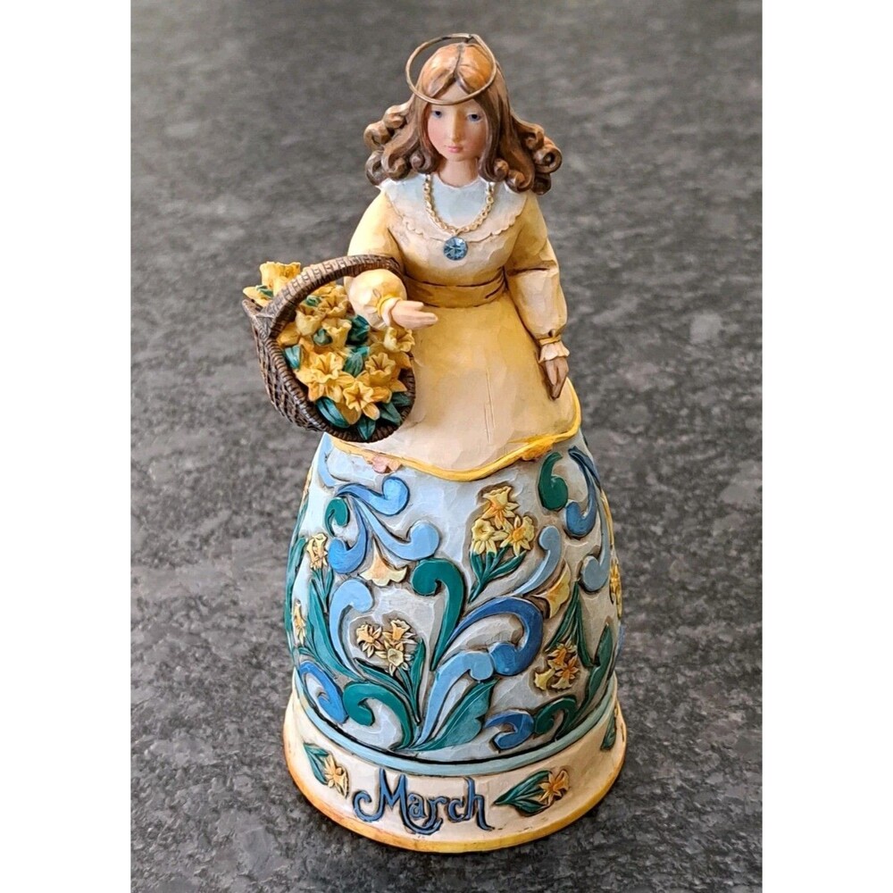 Jim Shore Heartwood Creek Angel March Daffodil Stone Aquamarine MISSING WINGS